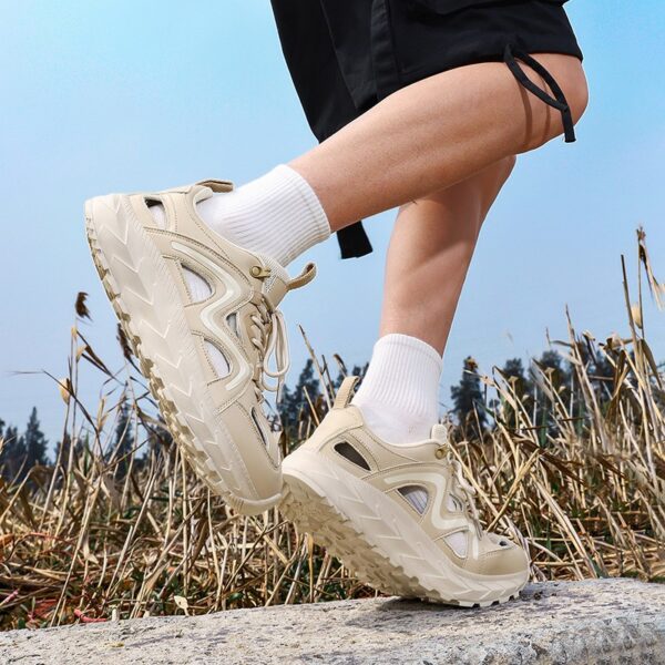 Cut Out Mesh Sneakers Breathable Ventilation Summer Walking Shoes Lightweight Chunky Platform Trainers Casual Outdoor Footwear