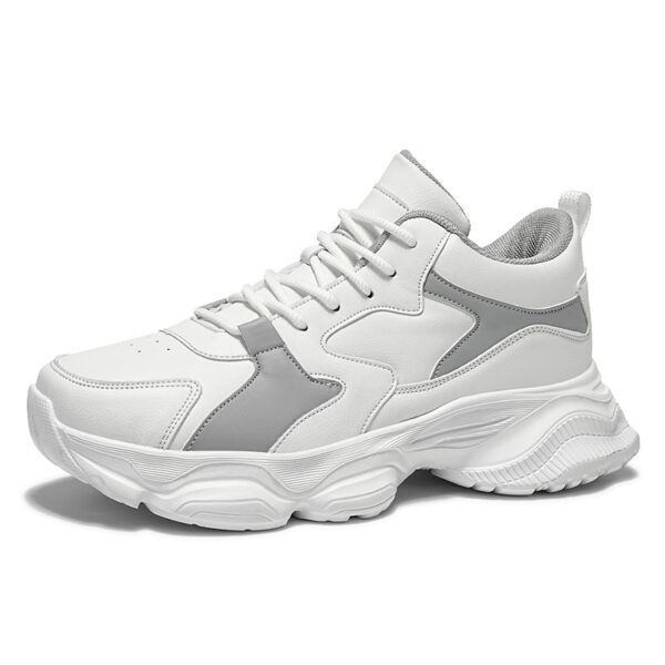 Walking Shoes Mens PU Leather Fashion Sneakers with EVA Cushioning Rubber Anti Slip Sole for Daily Wear Black Sizes 47 and 50