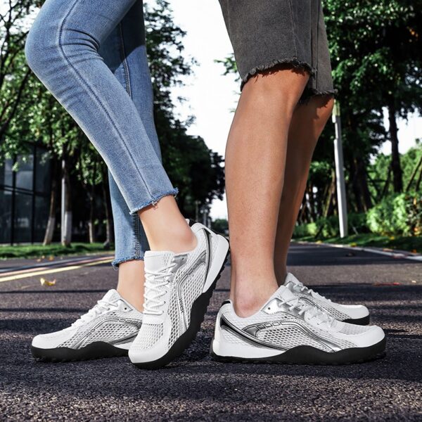 US 13 14 EU 47 48 Mesh Running Shoes Ultra Breathable Athletic Walking Sneakers Women Metallic Silver Gym Workout Tennis Shoes
