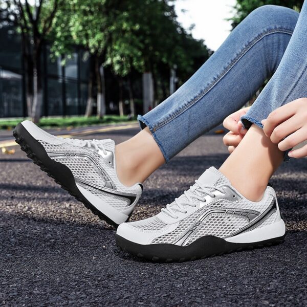 US 13 14 EU 47 48 Mesh Running Shoes Ultra Breathable Athletic Walking Sneakers Women Metallic Silver Gym Workout Tennis Shoes