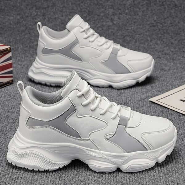 Walking Shoes Mens PU Leather Fashion Sneakers with EVA Cushioning Rubber Anti Slip Sole for Daily Wear Black Sizes 47 and 50